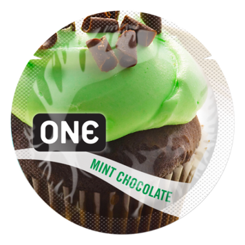 Презервативи ONE Flavor Waves Mint Chocolate зі смаком шоколад м'ята смакові презервативи 1 шт 555888 фото