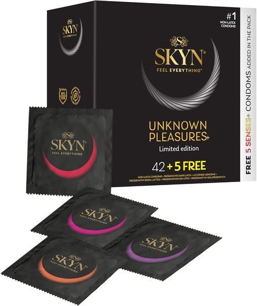 Презервативи Skyn Unknown Pleasures 42+5 Senses: набір 47 шт безлатексних Скін 84725 фото