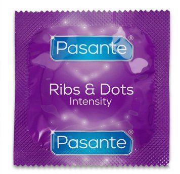 Презервативи Pasante Intensity (ribs and dots) - 1 шт з ребристі з точковою поверхнею 2976 фото