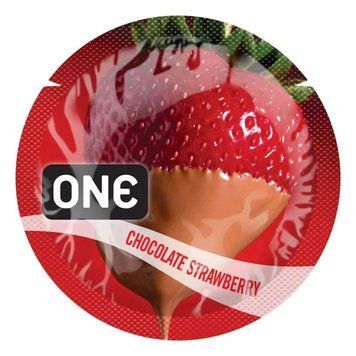 Презервативи ONE Flavor Waves strawberry полуниця та шоколад смакові презервативи 1 шт 555999 фото
