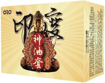 Презервативи OLO Gold Indian God Oil, пролонгуючі з точковим рельєфом 10 шт 6545 фото