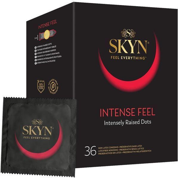 Презервативи Skyn Intense Feel 36 штук безлатексні ребристі преміум якості 222555 фото