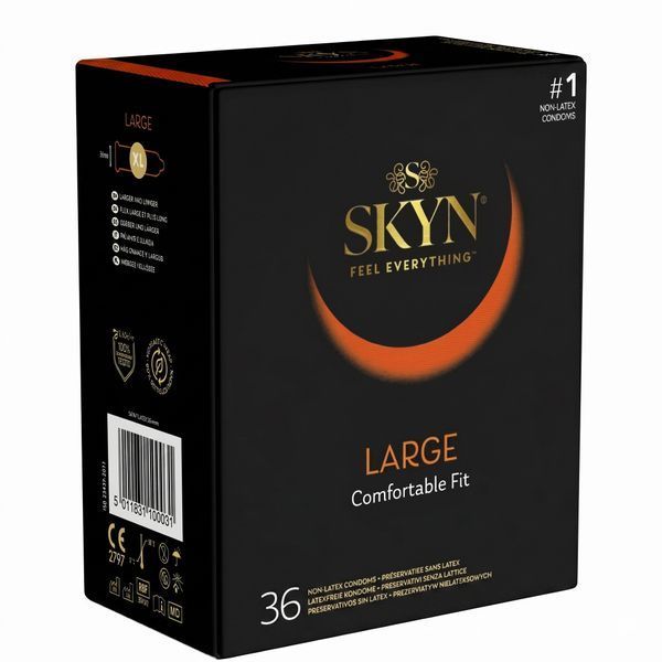 Презервативи Skyn Large 36 збільшений розмір XL  безлатексні 333555 фото