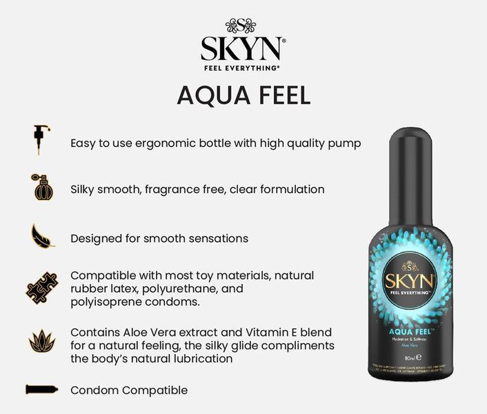 Лубрикант SKYN Aqua Feel на водній основі, 80 мл. 2318129051 фото