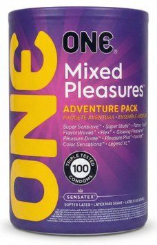 Презервативи ONE Mixed Pleasures 100 штук 11 різних видів Ван мегапак тюб&nbsp; 8745 фото