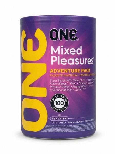 Презервативи ONE Mixed Pleasures 100 штук 11 різних видів Ван мегапак тюб&nbsp;