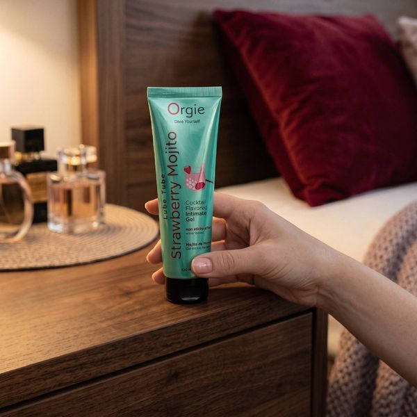 Їстівний лубрикант зі смаком коктейлю полуничне мохіто Orgie Lube Tube Strawberry Mojito 100 мл 8245 фото
