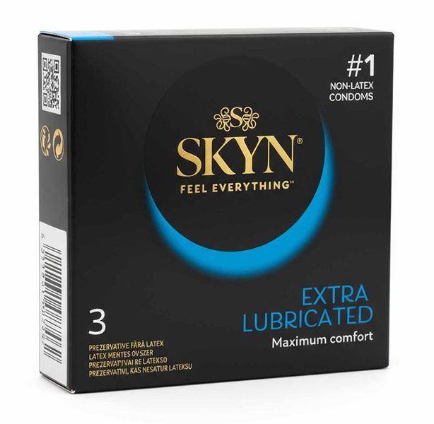 Безлатексні презервативи Skyn Extra Lube 3 шт з додатковим лубрикантом