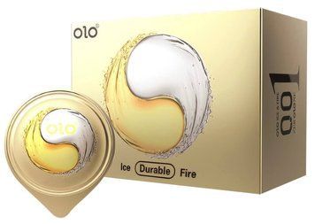 Презервативи OLO Ice Durable 0,01мм з пролонгатором ультратонкі 10 штук olo золоті 444444 фото