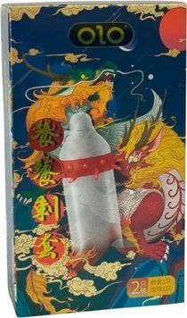 Презервативи з вусиками Olo KIRIN DRAGON 1шт що подовжують на гіалуроновій основі шипи + кулька 84652 фото