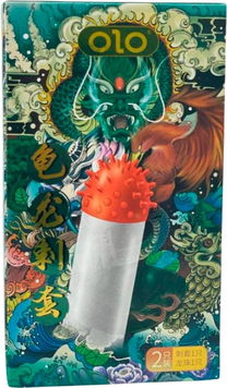 Презервативи з вусиками Olo Genbu Dragon 1 шт + Кулька - з пружними шипами для більших відчуттів 74526 фото